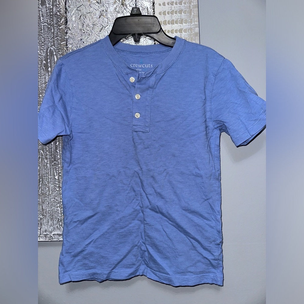 Kids' short-sleeve garment-dyed henley